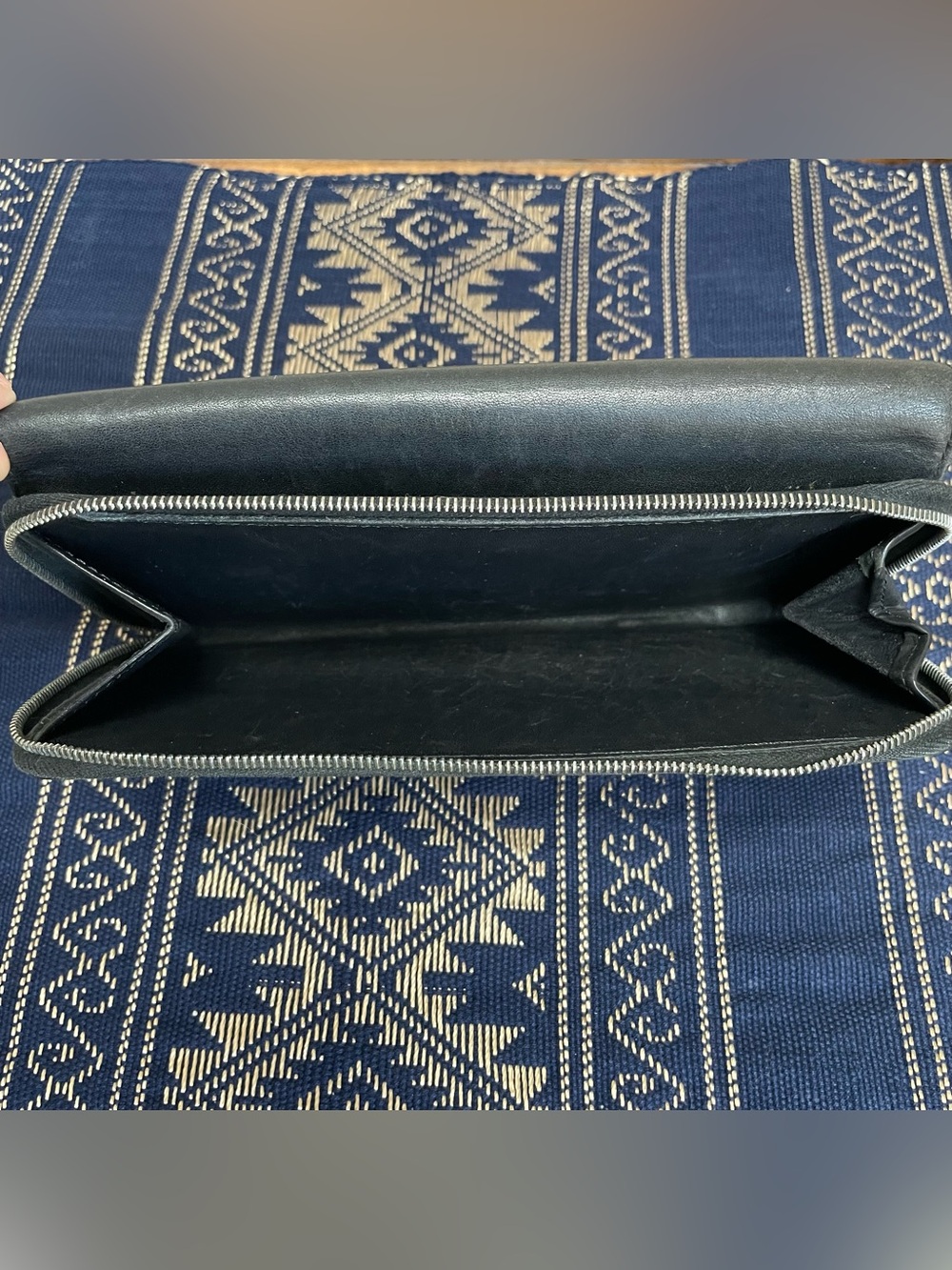VTG Coach Legacy Soft Black Leather Trifold Long Wallet Flap Closure Zip Around - Picture 9 of 10